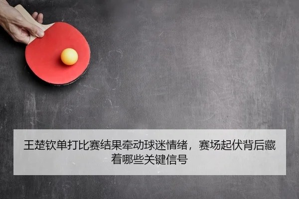 王楚钦单打比赛结果牵动球迷情绪，赛场起伏背后藏着哪些关键信号